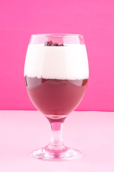 Chocolate and vanilla pudding — Stock Photo, Image