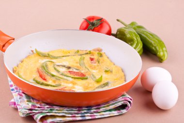 kırmadan biber ve domates ile