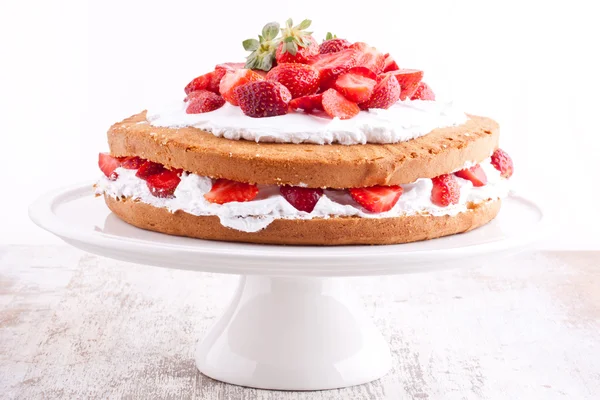 Tarte à la crème aux fraises — Photo