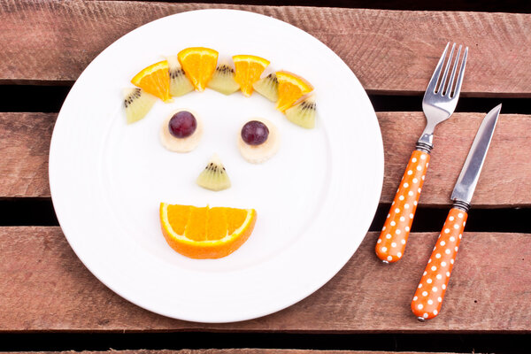 Face on fruits