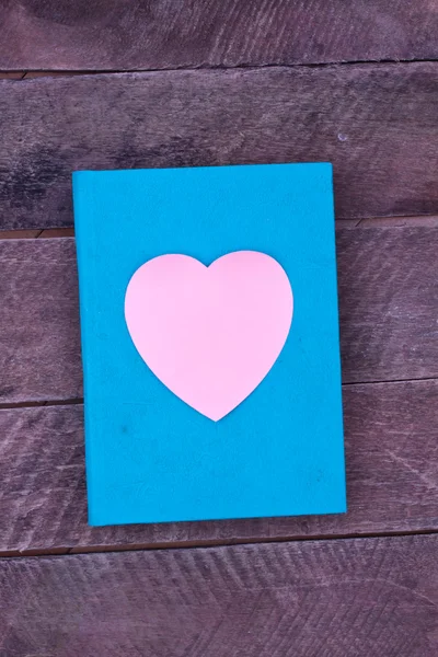 Book with a pink heart — Stock Photo, Image