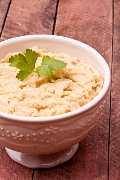 En skål hummus — Stockfoto