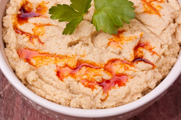 En skål hummus — Stockfoto