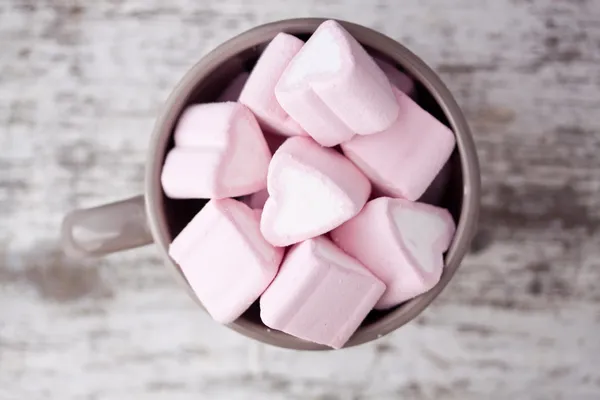 Srdce marshmallows — Stock fotografie