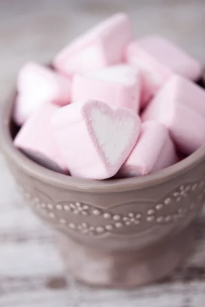 Marshmallows cardíacos — Fotografia de Stock