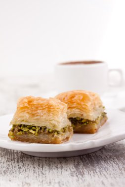 Baklava and turkish coffee clipart