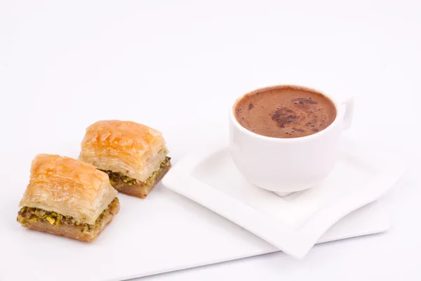 Baklava y café turco — Foto de Stock