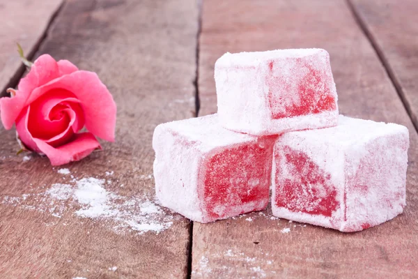 Turkish delight with rose flavour — Stock Photo, Image