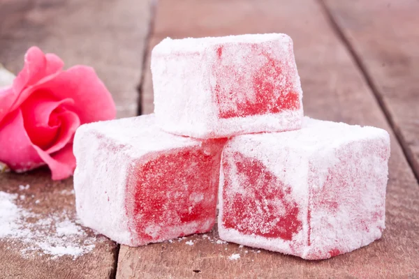 Turkish delight with rose flavour — Stock Photo, Image