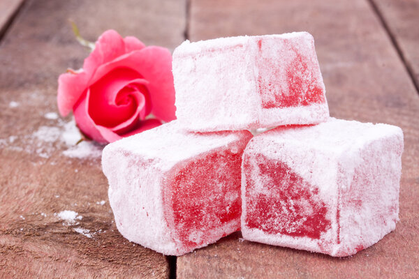 Turkish delight with rose flavour