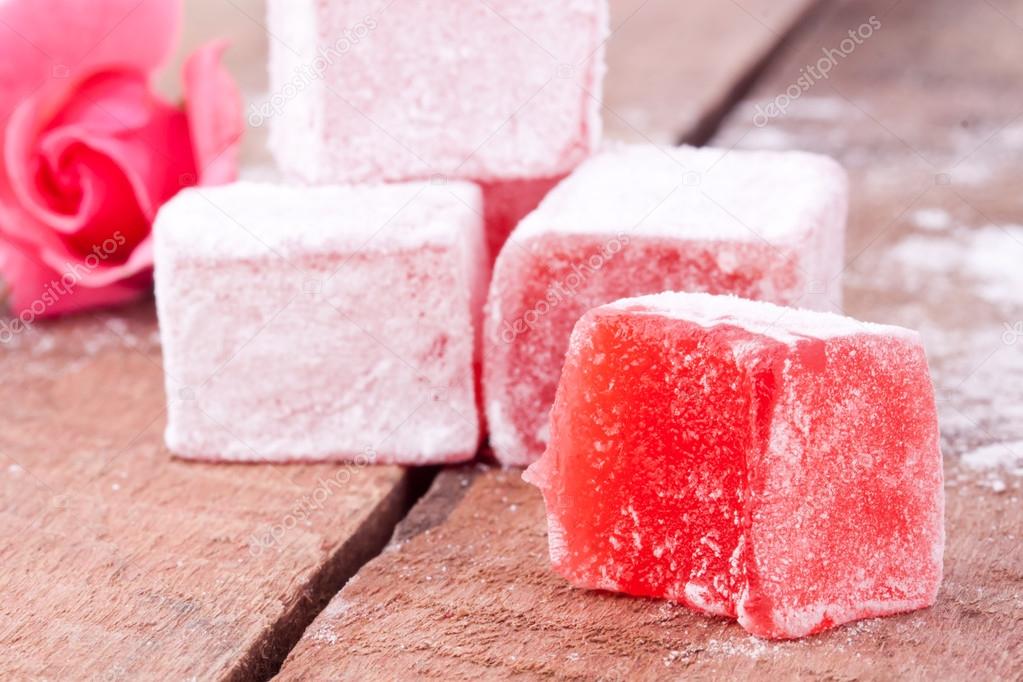 Turkish delight with rose flavour