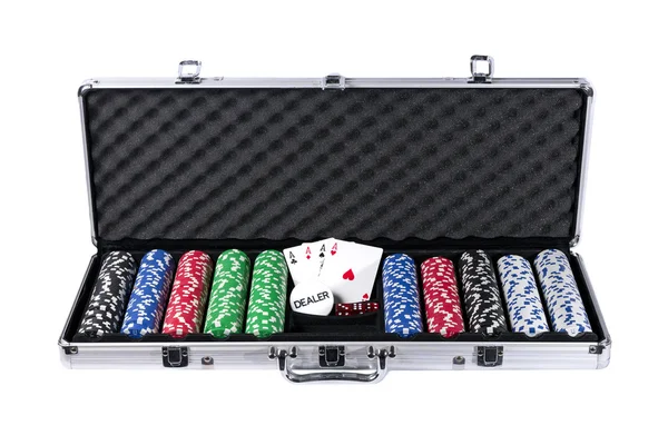 Poker dava yolu ile kartlar ve cips ile