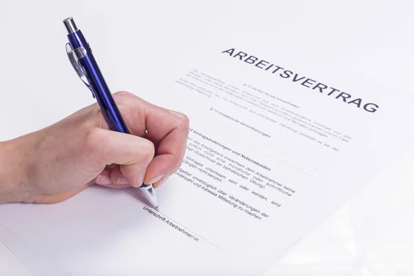 Employment contract — Stock Photo, Image