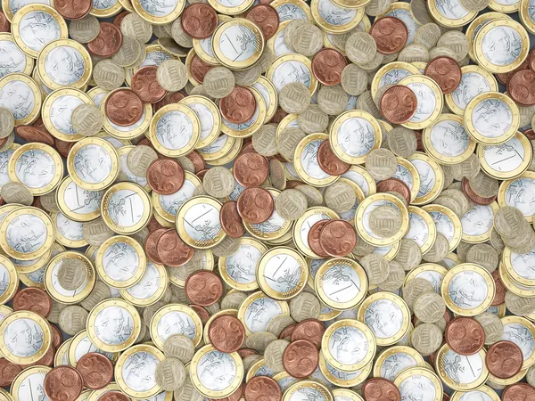 Lots of euro coins in detail — Stock Photo, Image