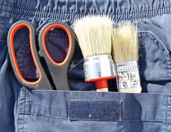 Tools and jeans pocket — Stock Photo, Image