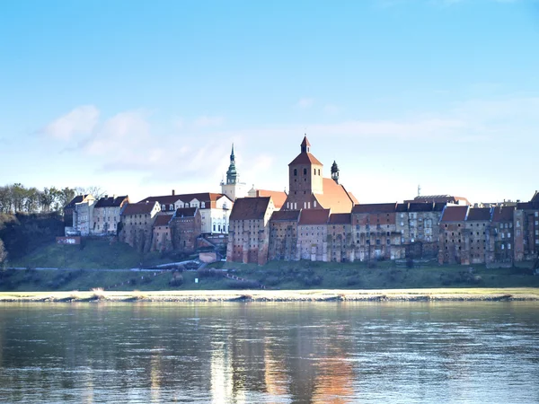 Panorama de Grudziadz no rio Wisla — Fotografia de Stock