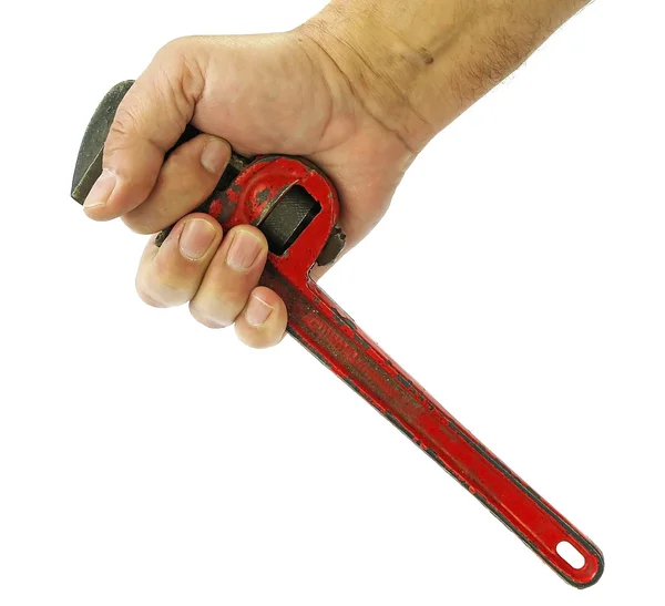 Wrench in hand — Stock Photo, Image