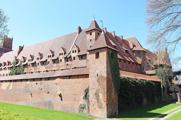 Castillo de Malbork en la región de Pomerania de Polonia. UNESCO Mundo — Foto de Stock
