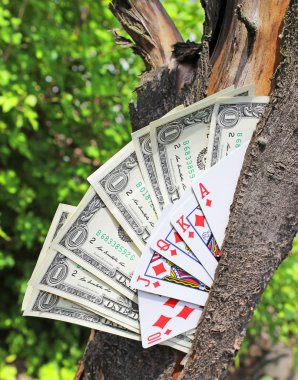 para ağacını ve oyun kartları