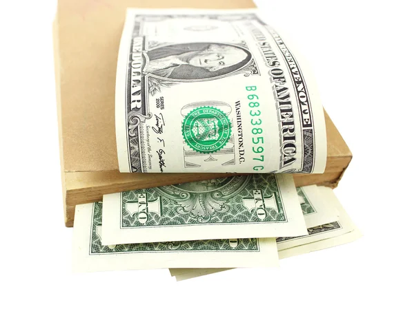 Dollars in book — Stock Photo, Image