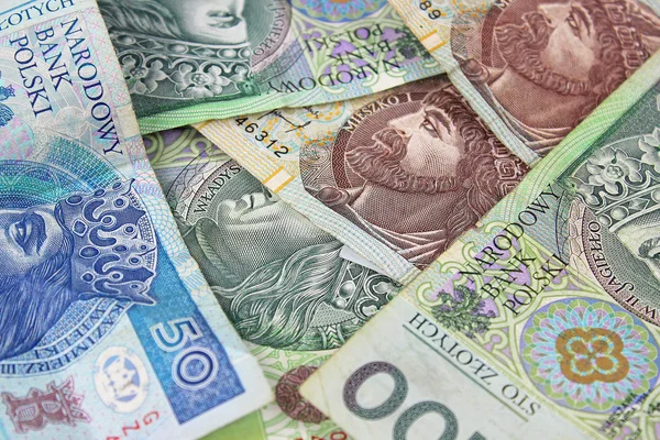 Poolse zloty papiergeld voor achtergrond — Stockfoto