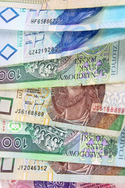Польские злотые бумажные деньги для фона — стоковое фото