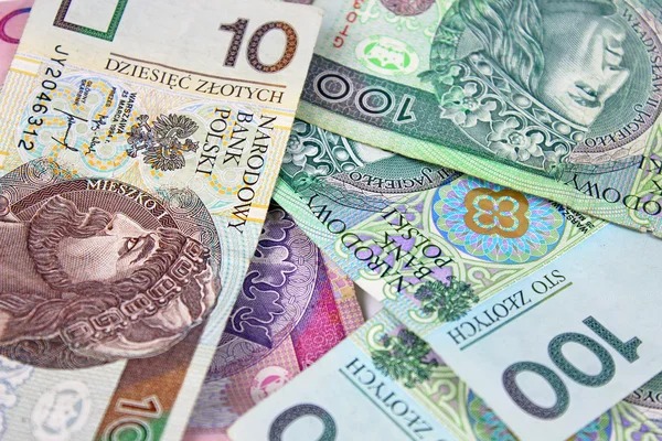 Poolse zloty papiergeld voor achtergrond — Stockfoto