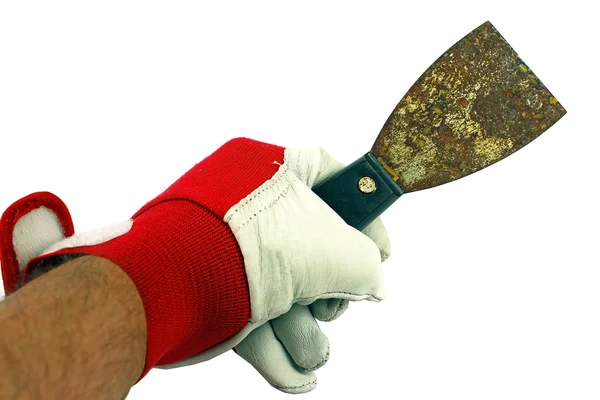 Brudne narzędzie w rękach — Zdjęcie stockowe