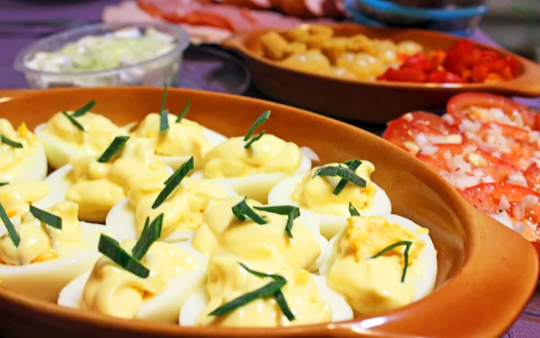 Eggs with mayonnaise — Stock Photo, Image