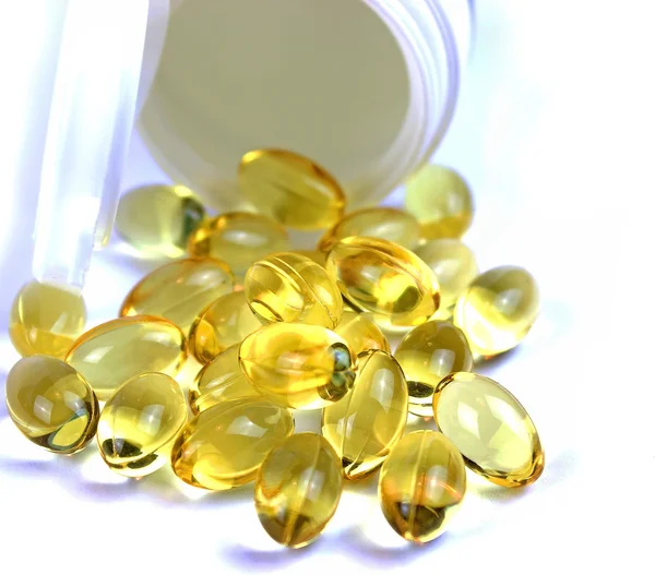 Kabeljauw leverolie omega 3 gel capsules — Stockfoto