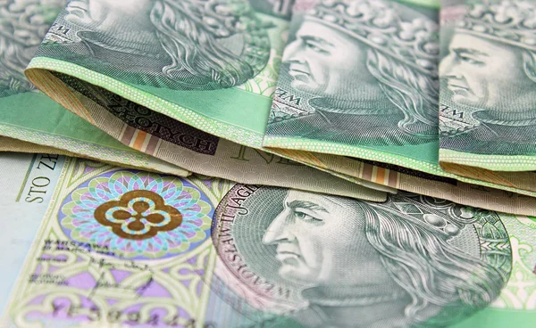 Polonya Zlotisi (Pln) para birimi - banknot ve madeni paralar — Stok fotoğraf