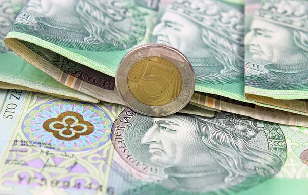 Polska zloty (Pln) valuta - sedlar och mynt — Stockfoto