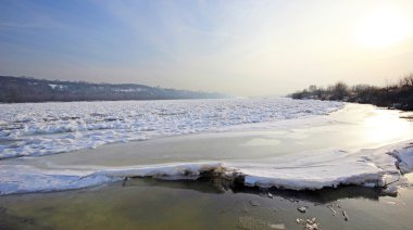Kış Polonya Vistula Nehri
