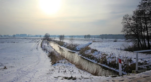 Fiume in inverno Polonia — Foto Stock