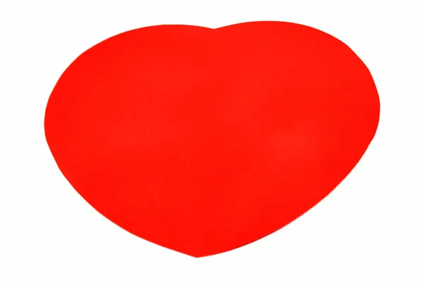 Un corazón rojo aislado sobre fondo blanco —  Fotos de Stock