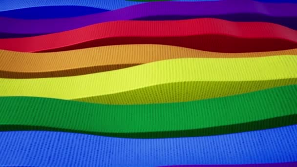 Різнокольорові Хвилі Лгбт Прапор Loop — стокове відео
