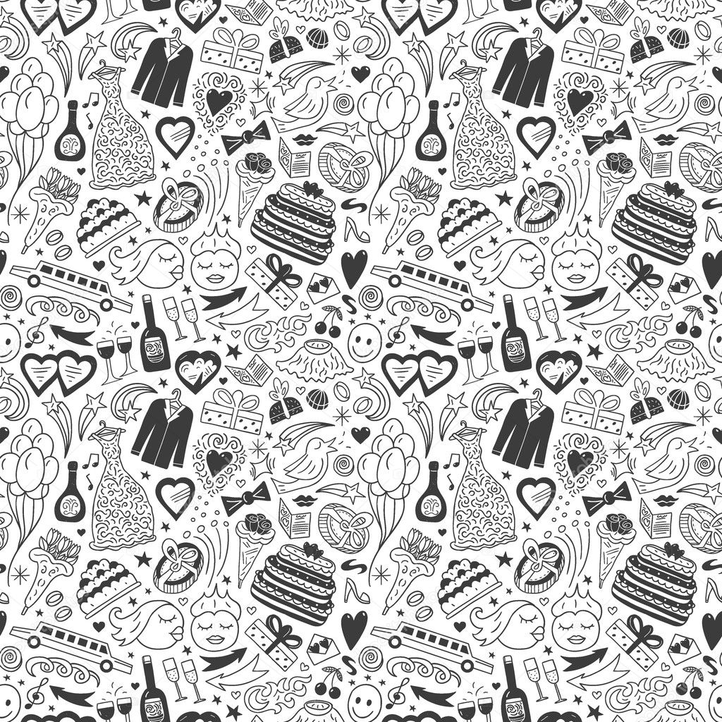 wedding - seamless pattern