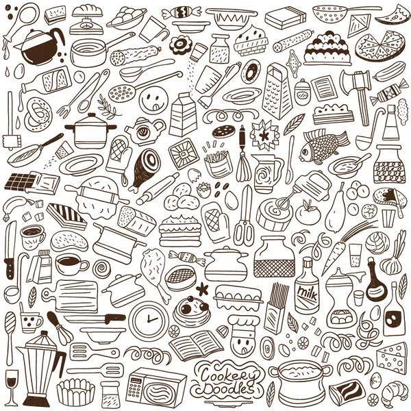 Kitchen tools - doodles — Stock Vector