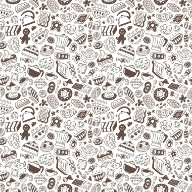 coffee and sweets - seamless background