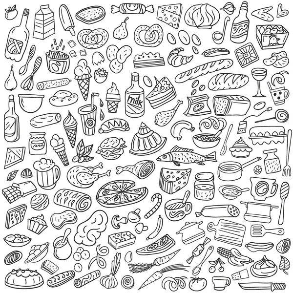 Doodles alimentares —  Vetores de Stock