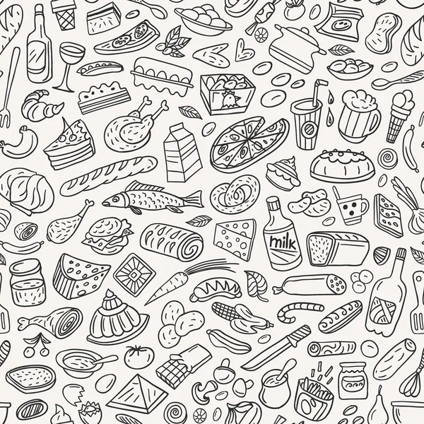 Comida, cocina - patrón sin costuras — Vector de stock