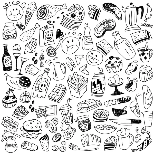 Fast-food doodles — Stockvector