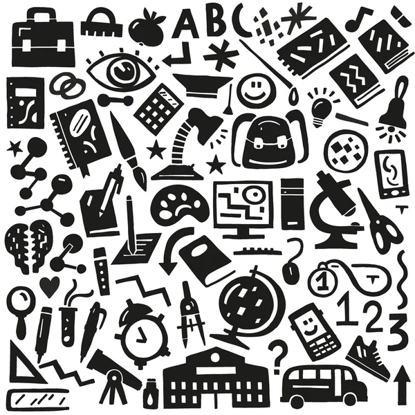 School , education - doodles set — Stock Vector