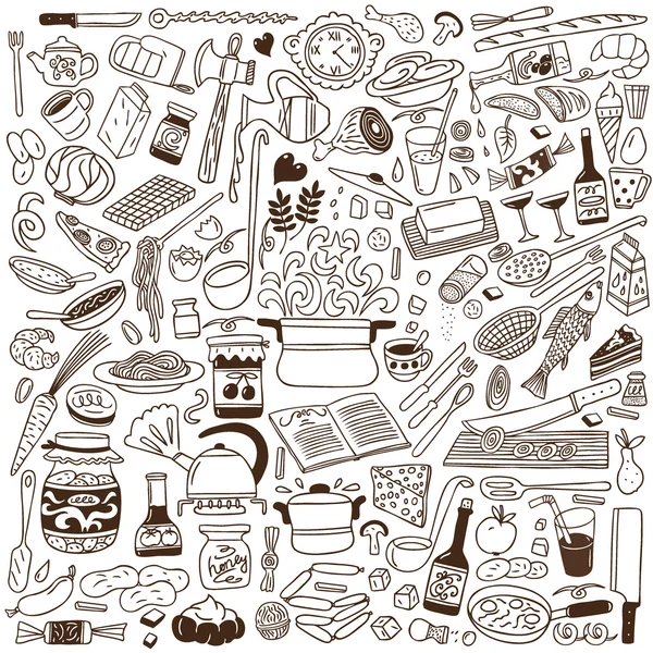 Koken doodles — Stockvector