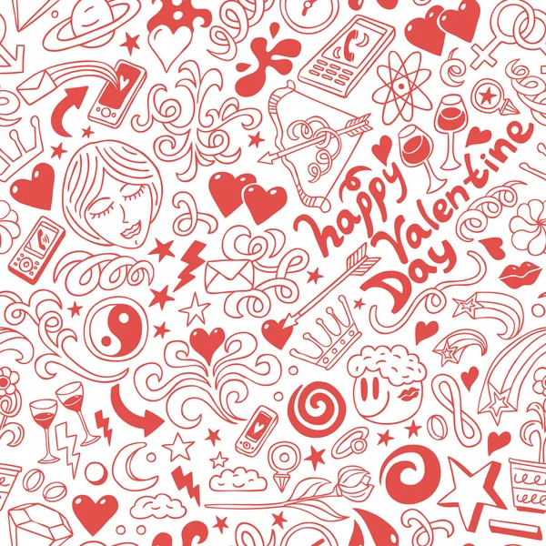 Liefde, de dag van de Valentijnskaart - doodles collectie — Stockvector