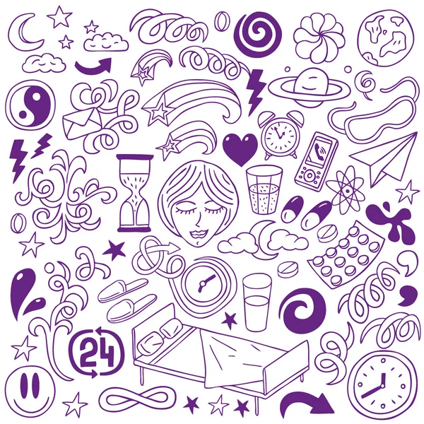 Sleep doodles — Stock Vector