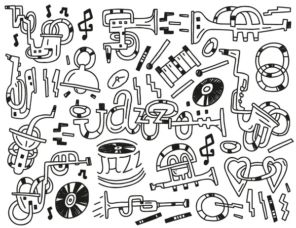 Jazz doodles — Stock vektor