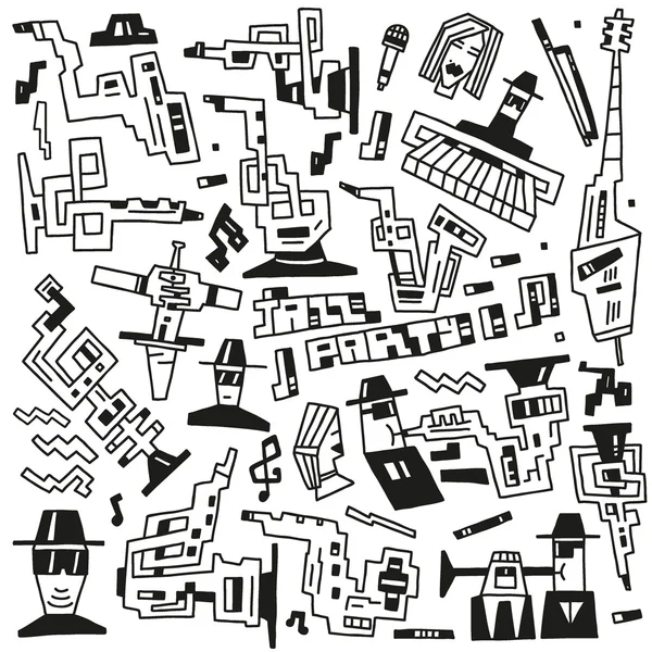 Fête jazz gribouillis — Image vectorielle