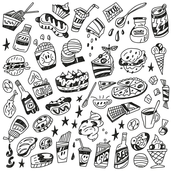 Fastfood - doodles — Stockvector