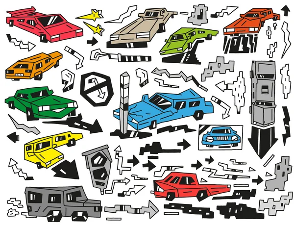 Cars doodles — Stock Vector